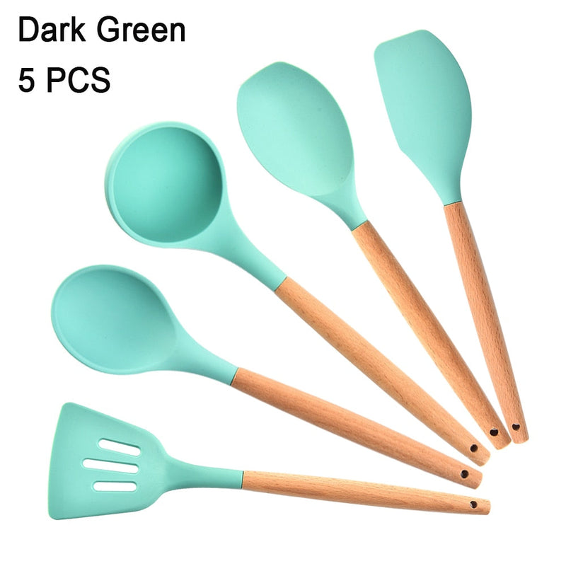 Kit Utensílios de Silicone para Cozinha (5, 6 ou 7 peças)