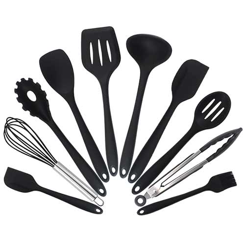 Kit de Utensílios de Silicone para Cozinha (5, 6 ou 10 peças)