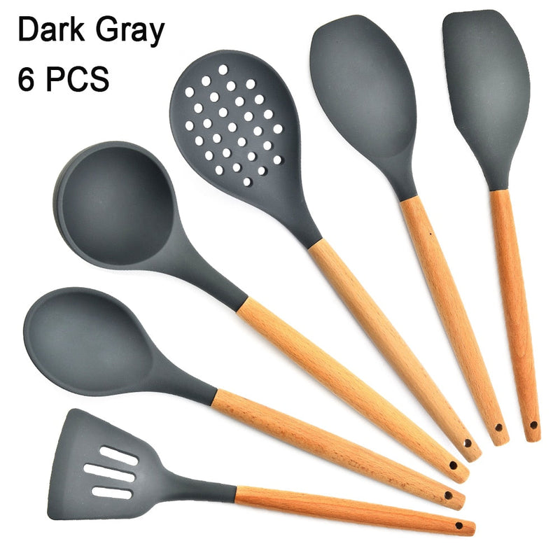 Kit Utensílios de Silicone para Cozinha (5, 6 ou 7 peças)