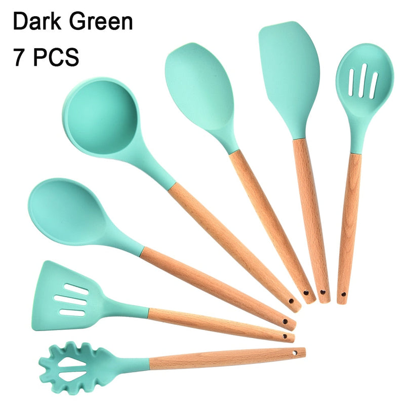 Kit Utensílios de Silicone para Cozinha (5, 6 ou 7 peças)