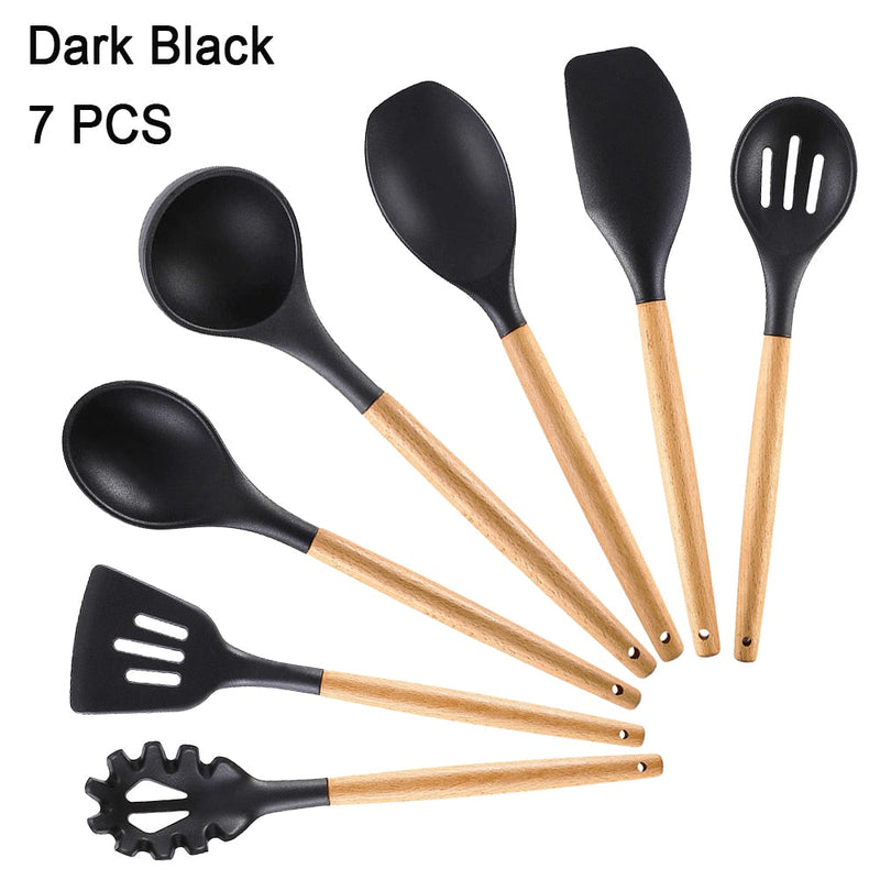 Kit Utensílios de Silicone para Cozinha (5, 6 ou 7 peças)