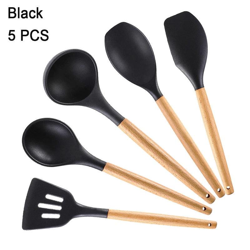 Kit Utensílios de Silicone para Cozinha (5, 6 ou 7 peças)