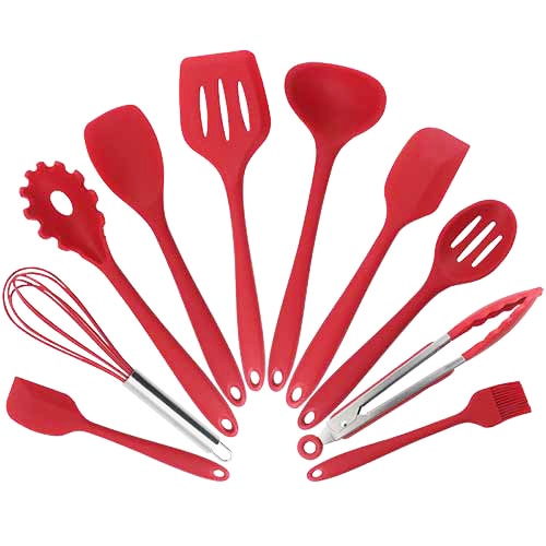 Kit de Utensílios de Silicone para Cozinha (5, 6 ou 10 peças)