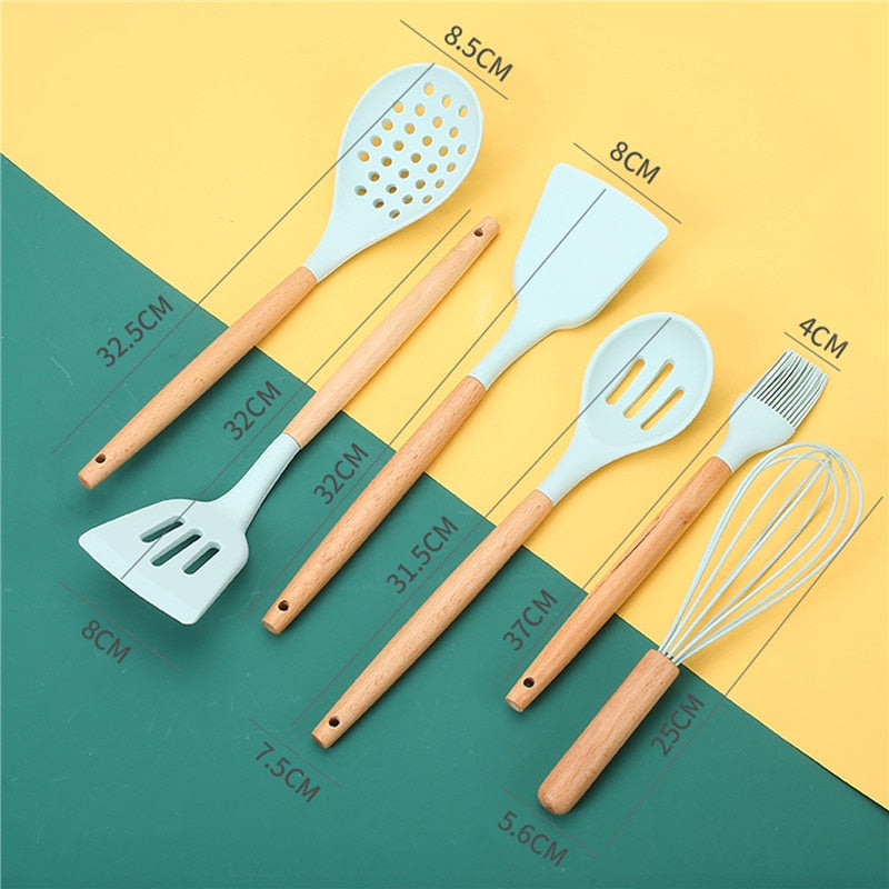 Kit Utensílios de Silicone para Cozinha (5, 6 ou 7 peças)