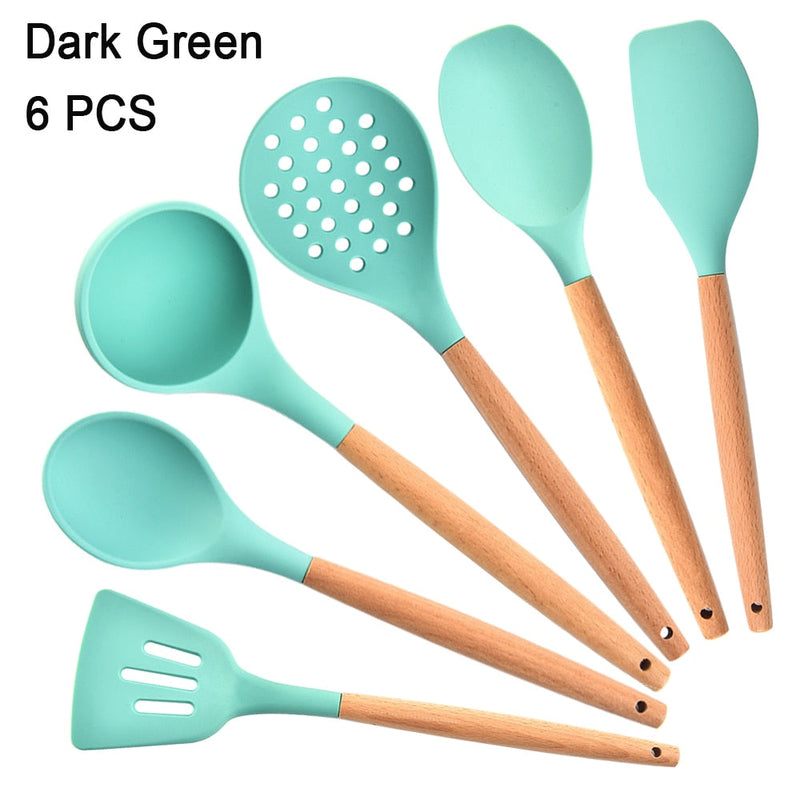 Kit Utensílios de Silicone para Cozinha (5, 6 ou 7 peças)