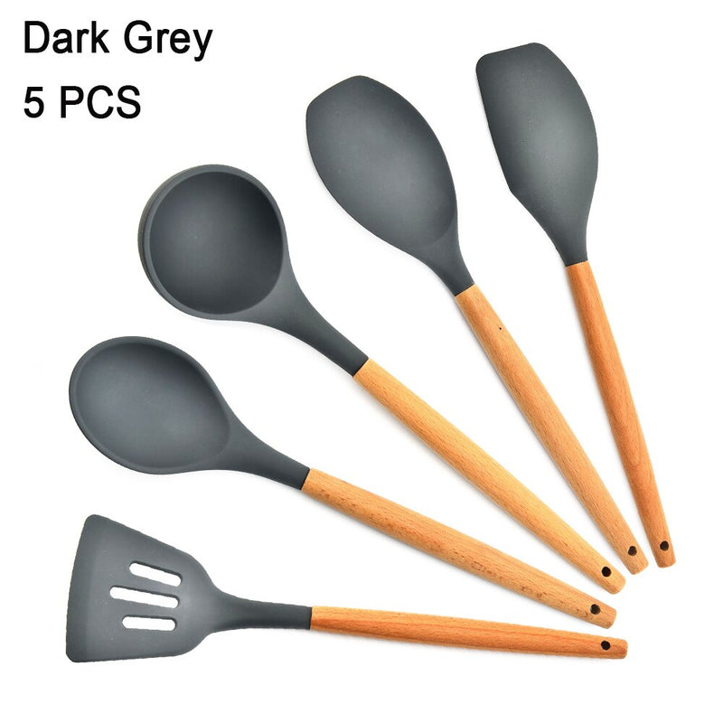 Kit Utensílios de Silicone para Cozinha (5, 6 ou 7 peças)