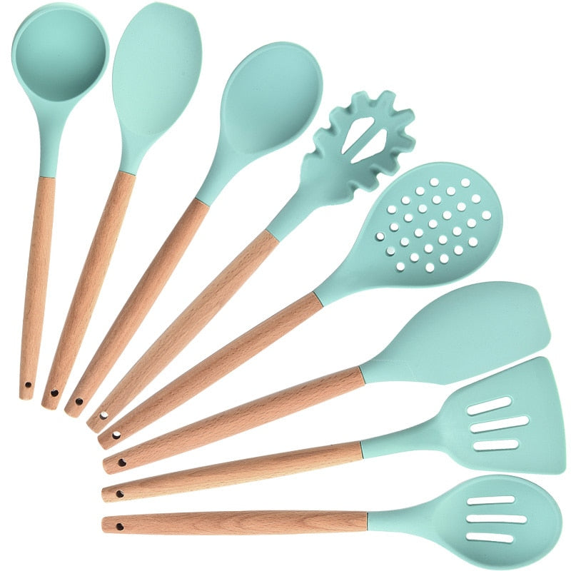 Kit Utensílios de Silicone para Cozinha (5, 6 ou 7 peças)