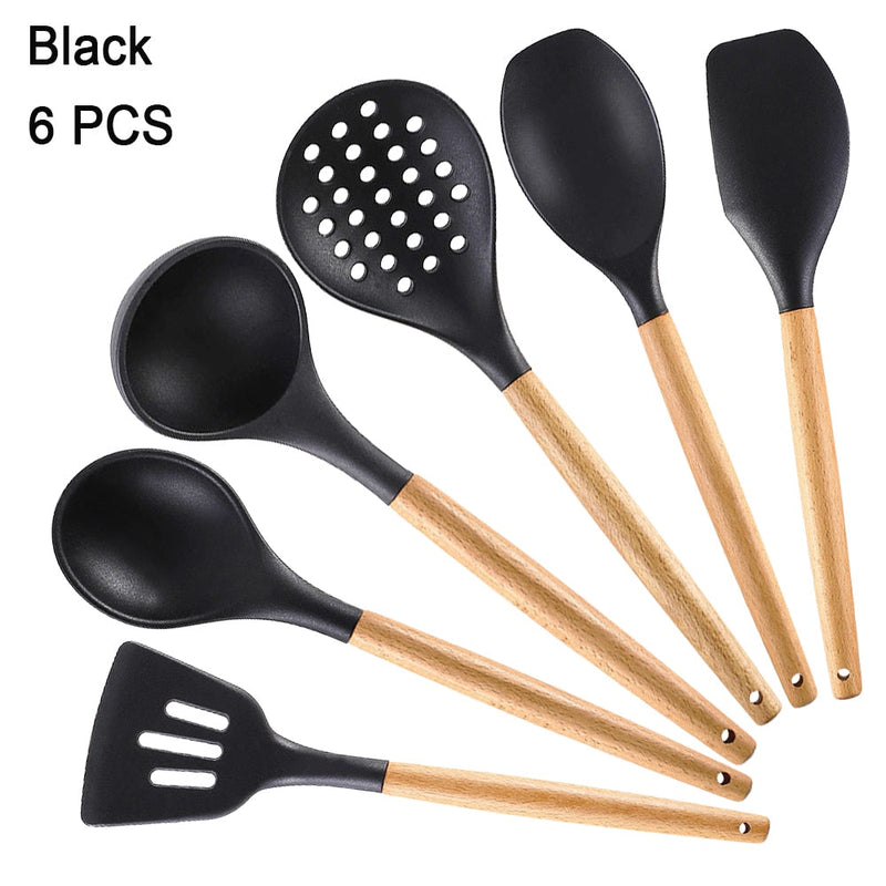 Kit Utensílios de Silicone para Cozinha (5, 6 ou 7 peças)